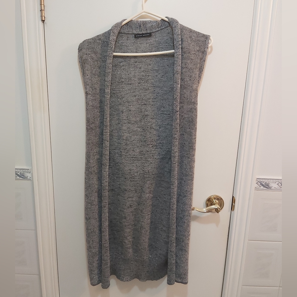 Sarah Pacini Silver Open Cardigan, Size Medium (M)